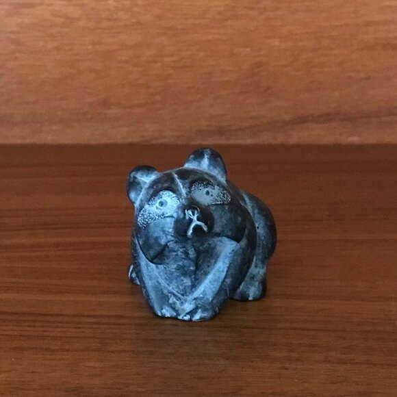 Vintage Boma Soapstone Carved Raccoon Figurine - Picture 1 of 6